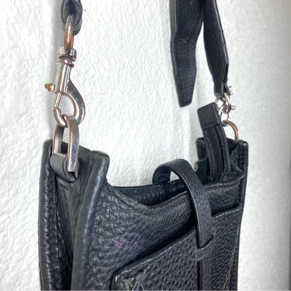 Rebecca Minkoff Pebbled Leather Mini Tote Bag 8x7" Black Minimalist - Picture 16 of 16